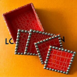 Z Gallerie Orange Studded Coasters